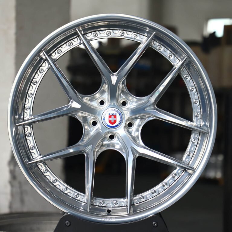 Porsche 911 wheels – Matte Silver 2-Piece Deep Lip (HRE Performance S101-Style), front view