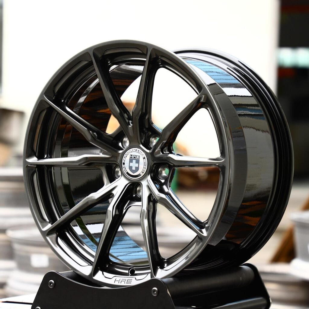 BMW M3 G80 wheels – HRE Performance Metallic Gray 10-Spoke, angled view
