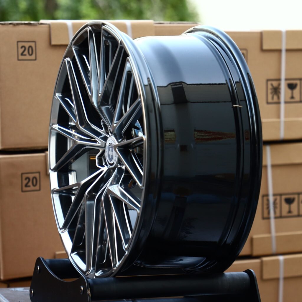 5x114.3 wheels – Metallic Gray 10 Y-Spoke Parallel Spoke Cut (HRE Performance P200-Style), side view