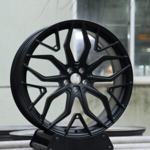 HRE P200-Style Satin Black Petal-Spoke Forged Wheels – Ferrari 488 / Audi R8 Fitment (5-Lug)