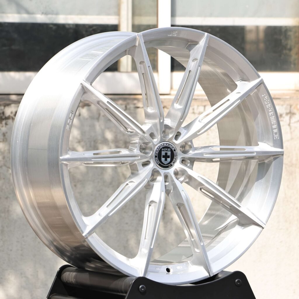 HRE Side-Milled Silver 10-Spoke Forged Wheels - Porsche 911 / BMW M3 Fitment (5-Lug) view 3