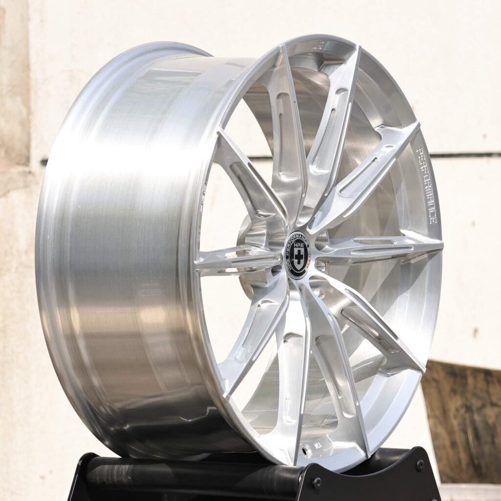 HRE Side-Milled Silver 10-Spoke Forged Wheels - Porsche 911 / BMW M3 Fitment (5-Lug) view 4
