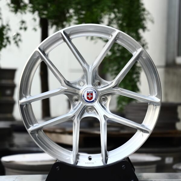 Porsche 911 wheels – Silver 5 Y-Spoke (HRE P101-Style), front view