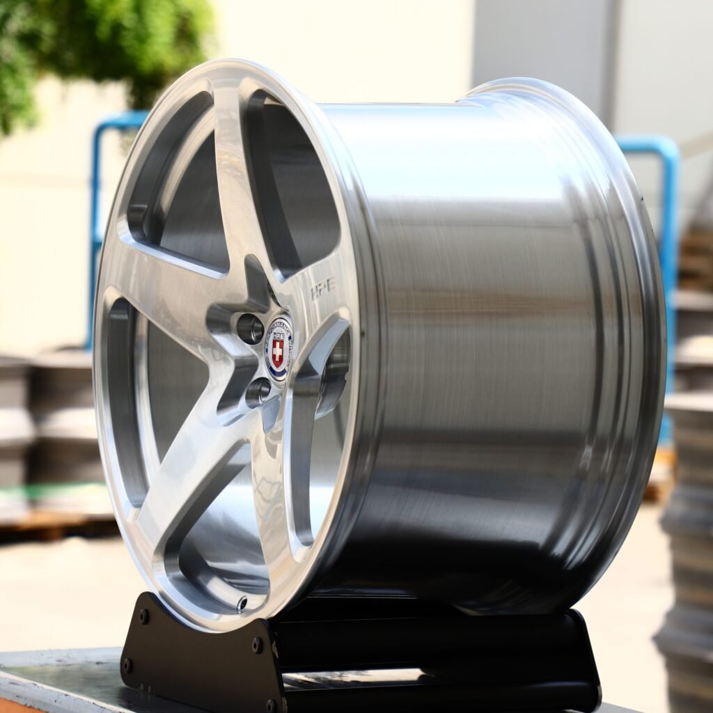 5x130 wheels – HRE Silver Brushed, side view