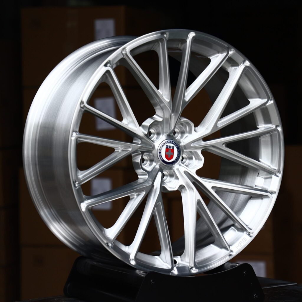 BMW M3 wheels – Brushed Hyper Silver 10 Y-Spoke (HRE-Style), angled view