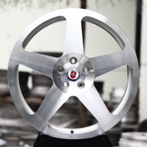 HRE-Style Brushed Silver 5-Spoke Forged Wheels – Porsche 911 / M3 Fitment (5-Lug)