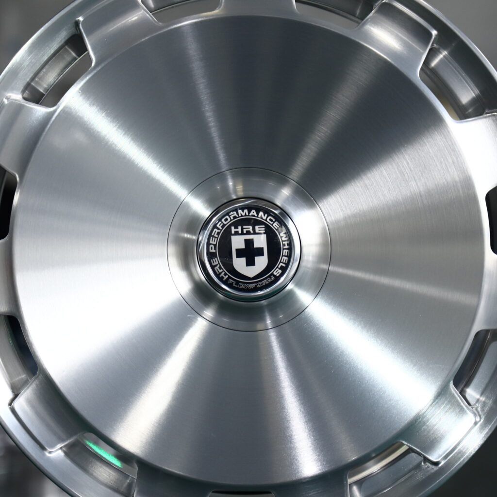 BMW M4 F82 wheels – Brushed Silver Aero Dish (HRE-Style), lip and barrel detail