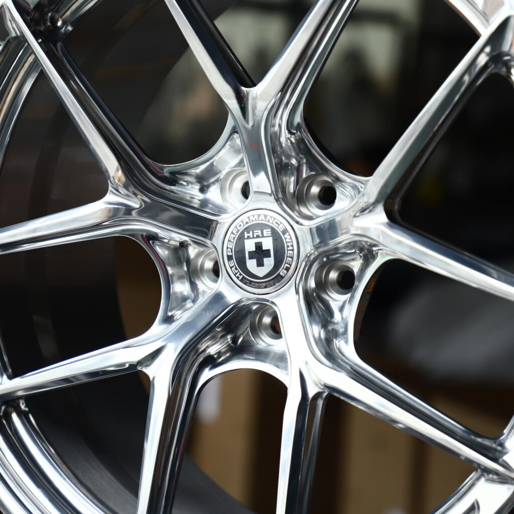 BMW M4 F82 wheels – Chrome 5 Y-Spoke (HRE-Style), lip and barrel detail