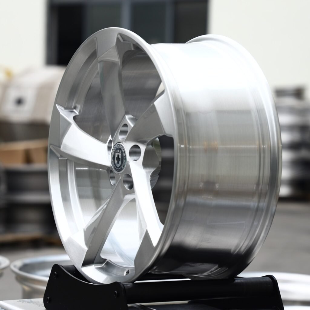 5x130 wheels – Hyper Silver 5-Spoke Rotor (HRE-Style), side view