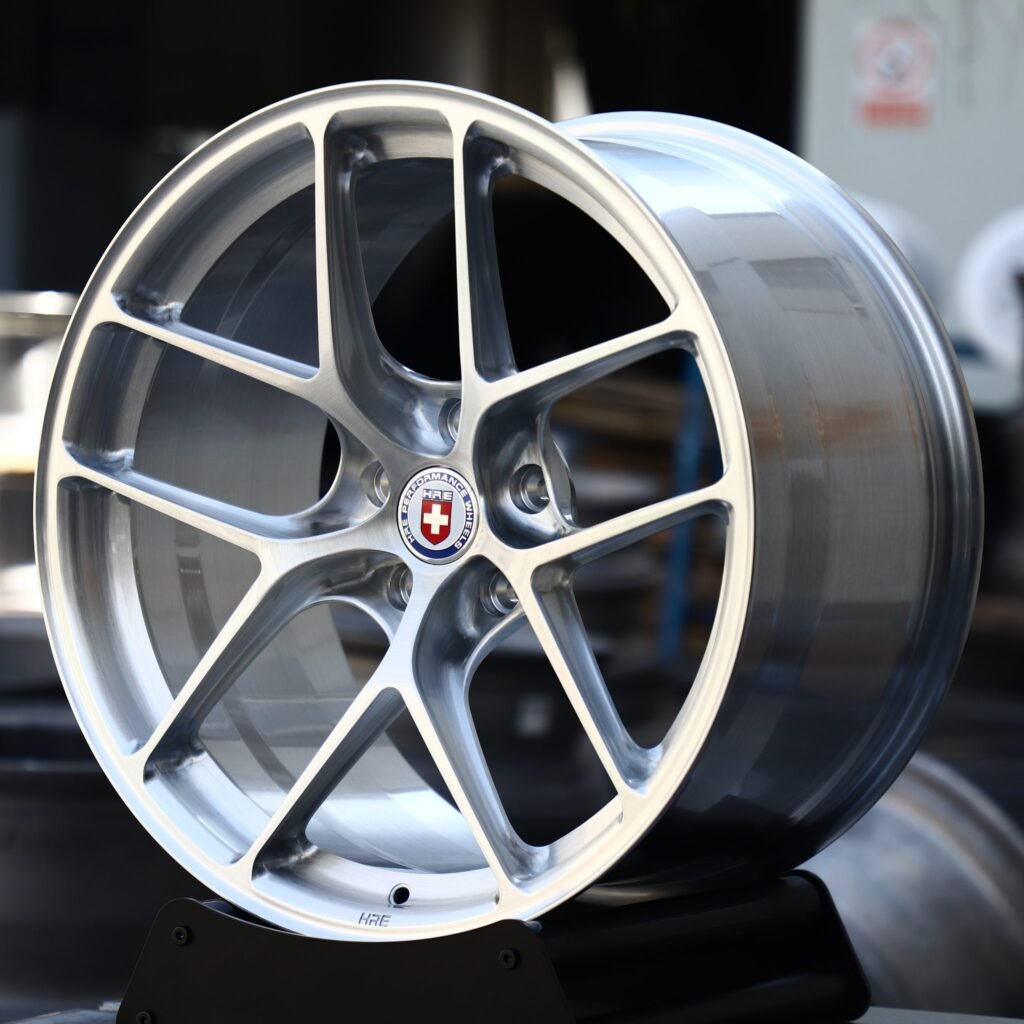 BMW M3 wheels – Hyper Silver 5 Y-Spoke (HRE-Style), angled view