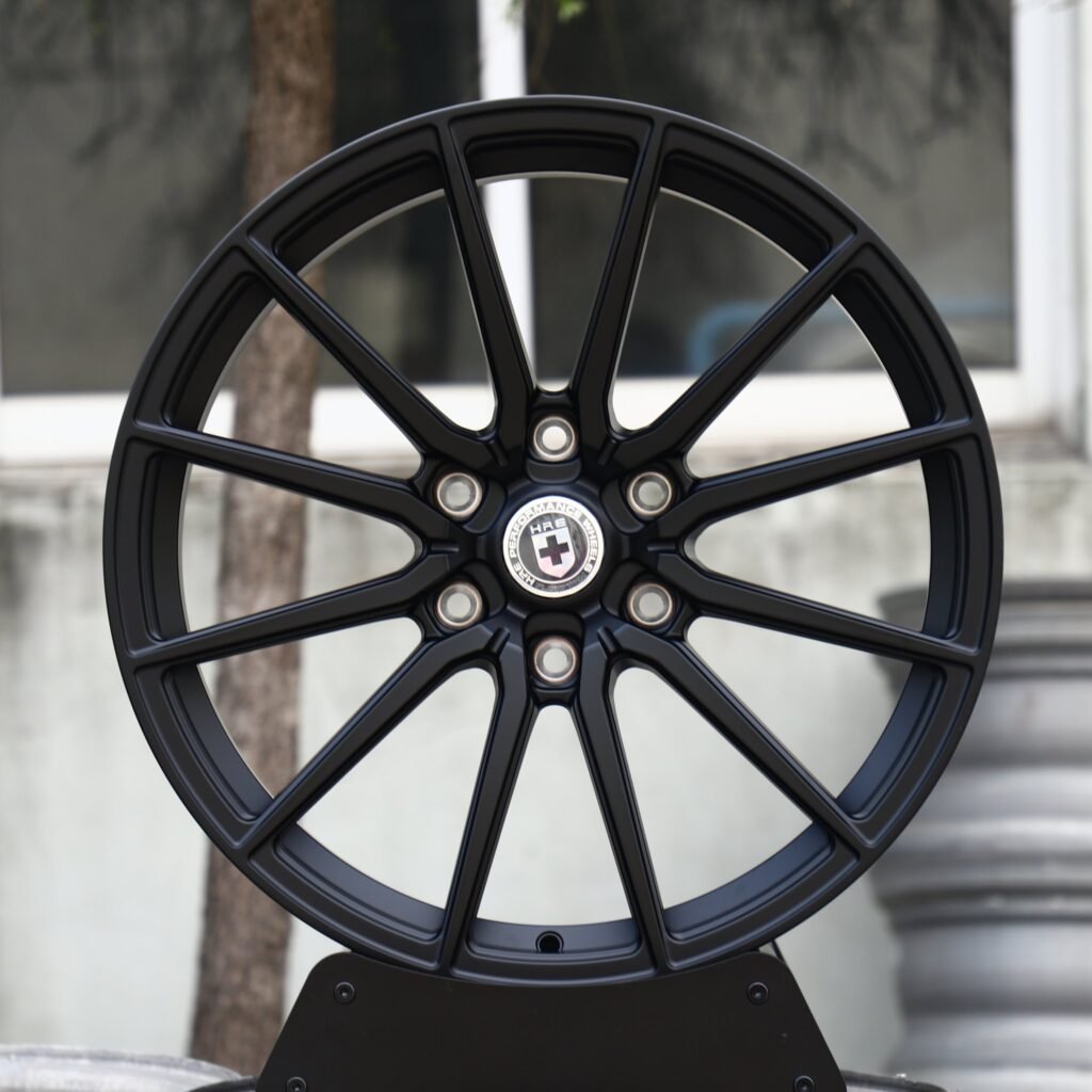 Ford F-150 wheels – Matte Black Multi-Spoke (HRE-Style), front view