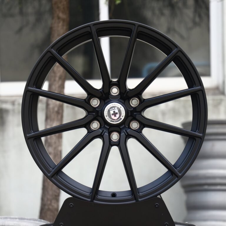 Ford F-150 wheels – Matte Black Multi-Spoke (HRE-Style), front view