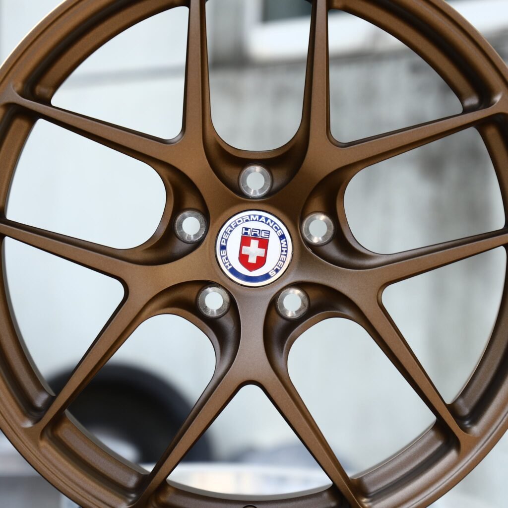 BMW M3 wheels – Matte Bronze 5 Y-Spoke (HRE-Style), angled view