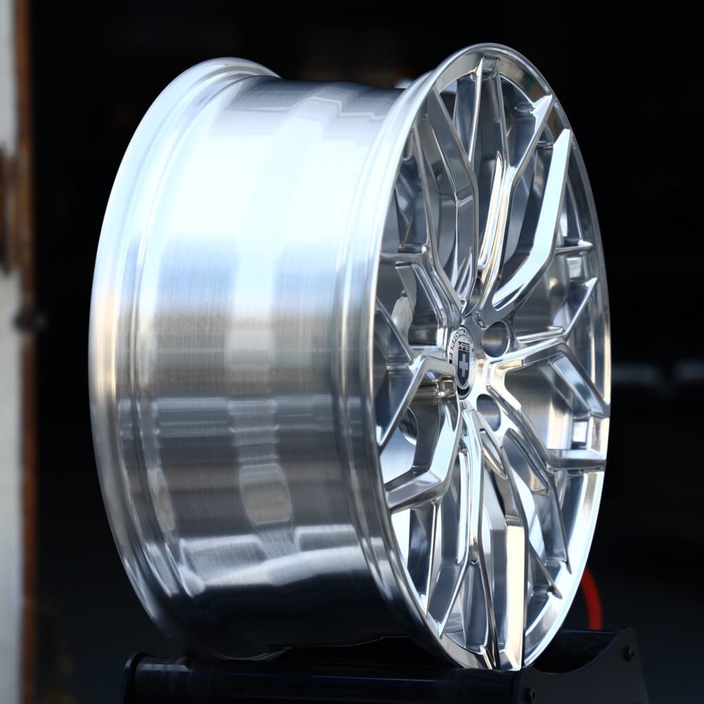 5x130 wheels – Mirror Polished 10 Y-Spoke Mesh (HRE-Style), side view
