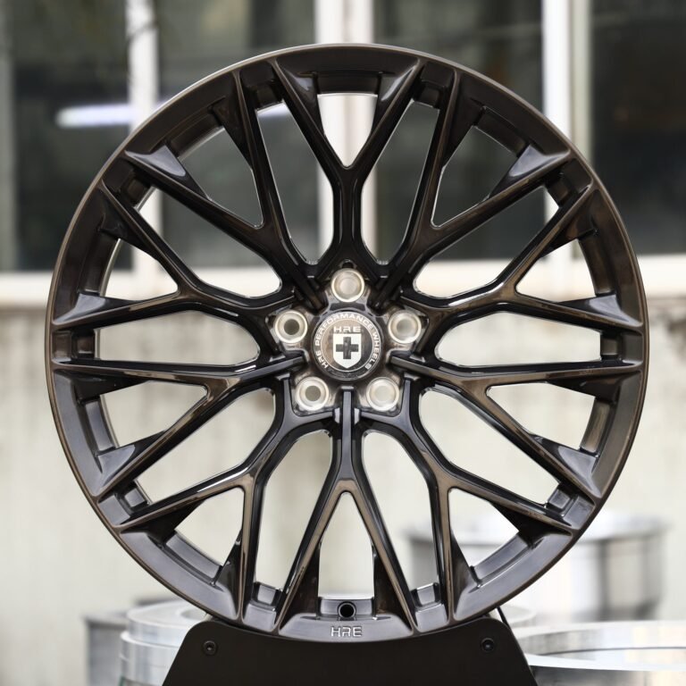 Porsche 911 wheels – Transparent Gray 10 Y-Spoke Mesh (HRE-Style), front view