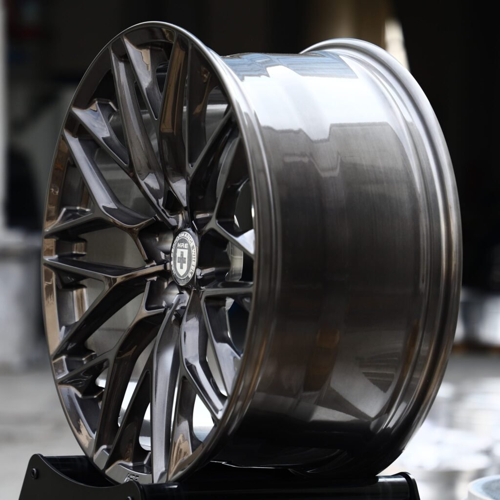 5x130 wheels – Transparent Gray 10 Y-Spoke Mesh (HRE-Style), side view
