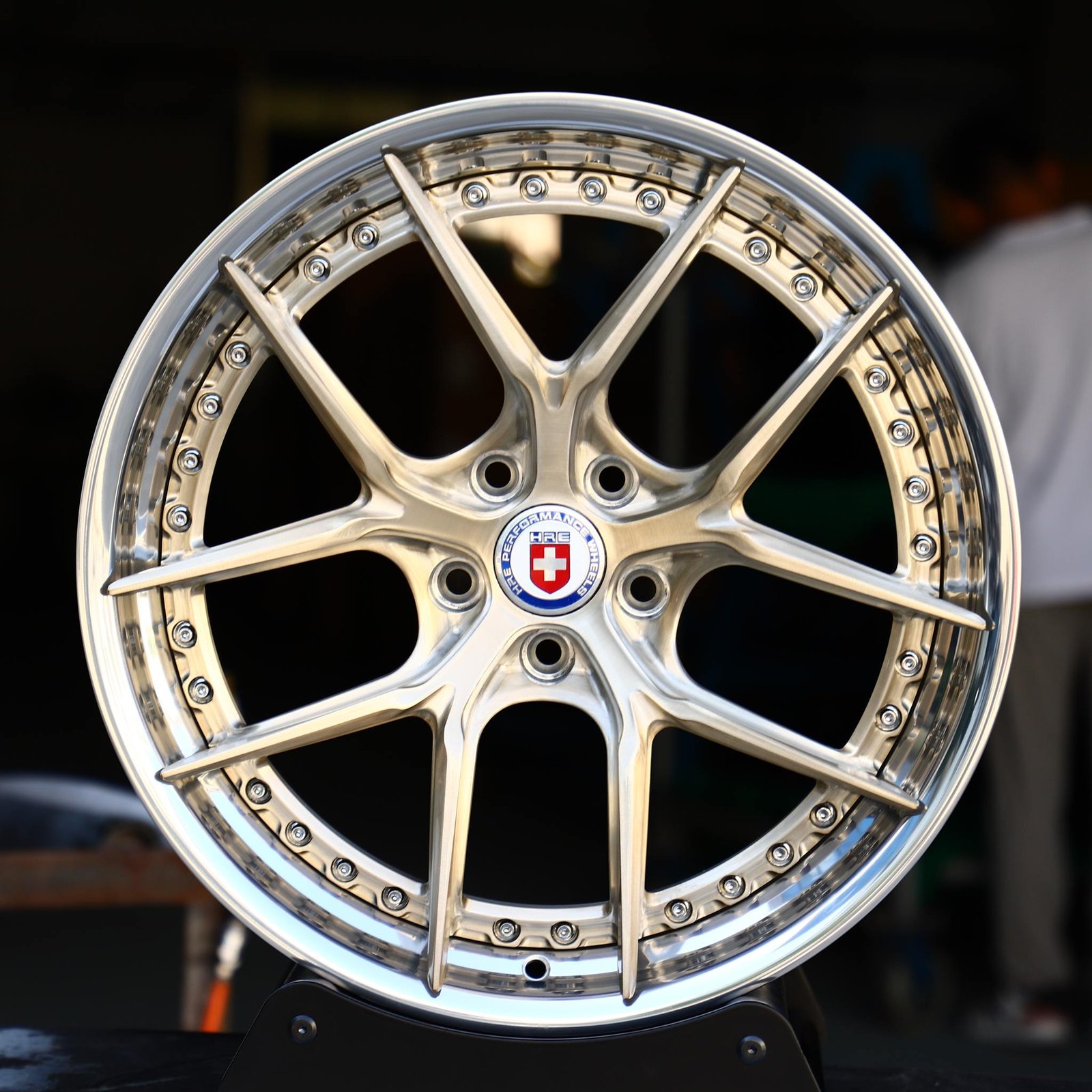 Porsche 911 wheels – HRE Transparent Gold 2-Piece, front view