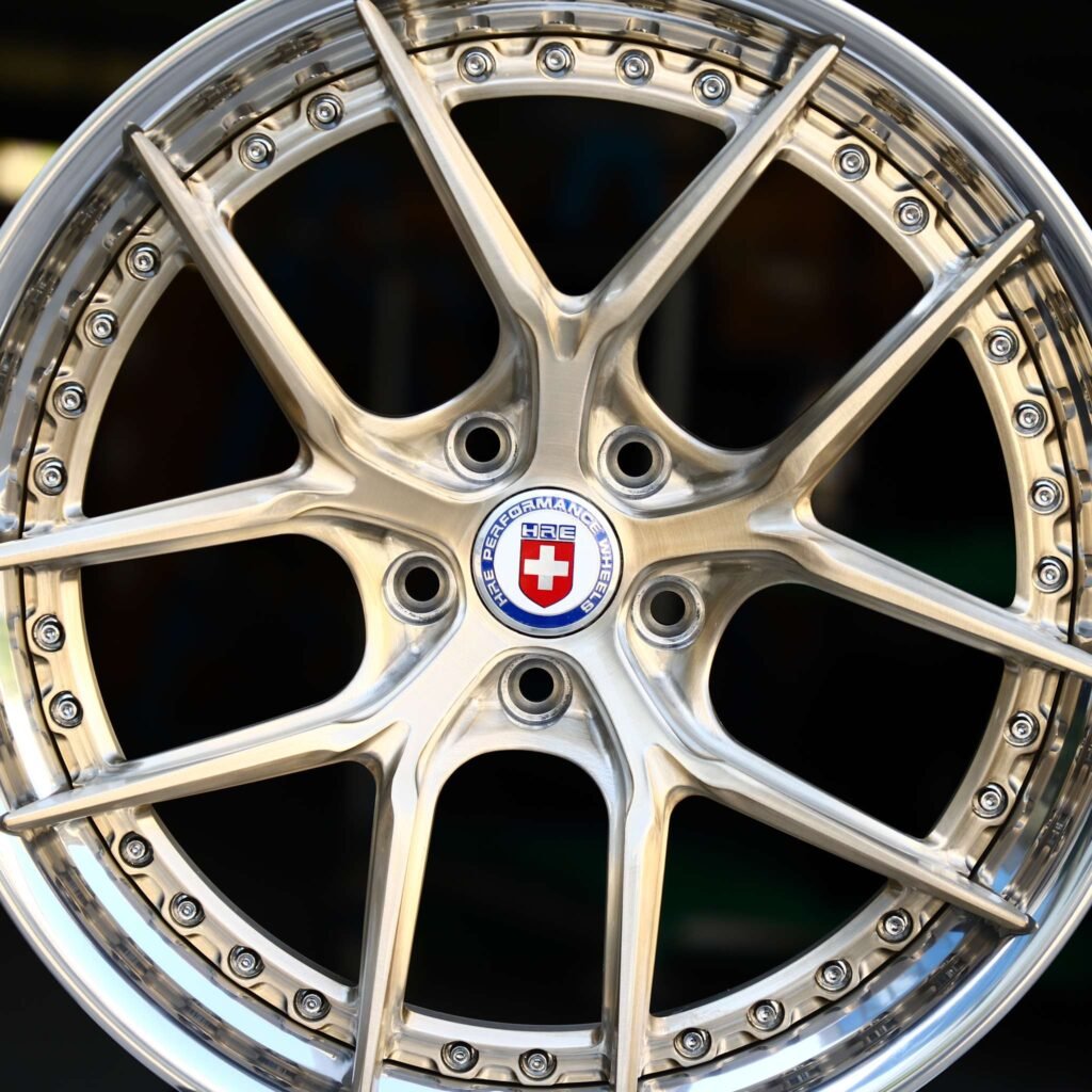5x130 wheels – HRE Transparent Gold 2-Piece, side view