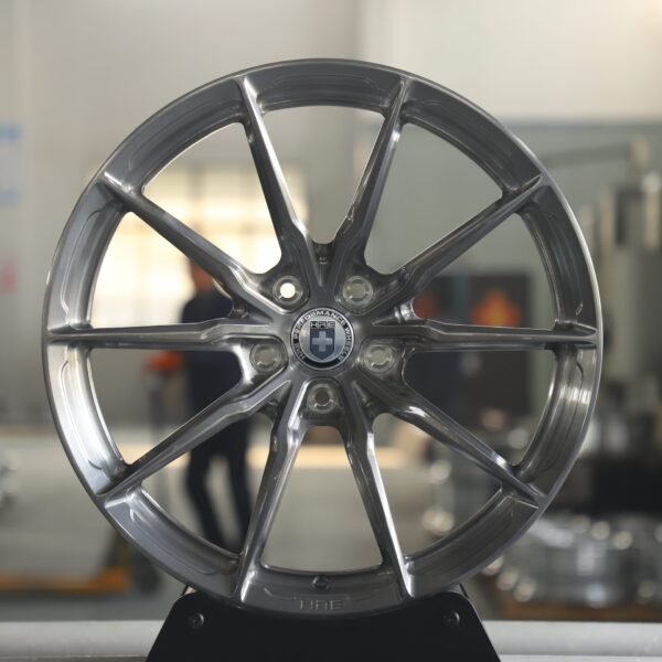Porsche 911 wheels – Transparent Gray 10-Spoke (HRE P101-Style), front view