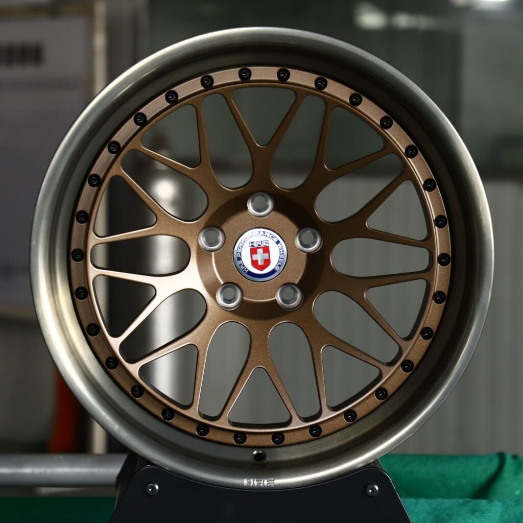 Porsche 911 wheels – HRE Transparent Gray / Bronze / Silver 2-Piece Deep Lip, front view