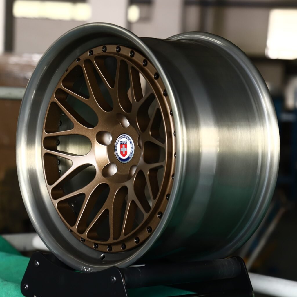 5x130 wheels – HRE Transparent Gray / Bronze / Silver 2-Piece Deep Lip, side view
