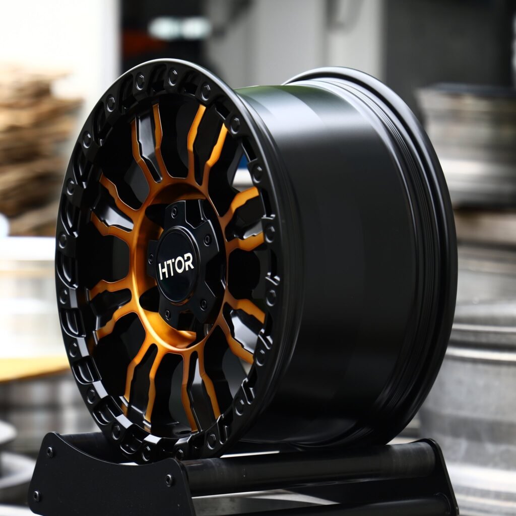 6x139.7 wheels – Gloss Black / Copper 10-Spoke Beadlock (HTOR-Style), side view