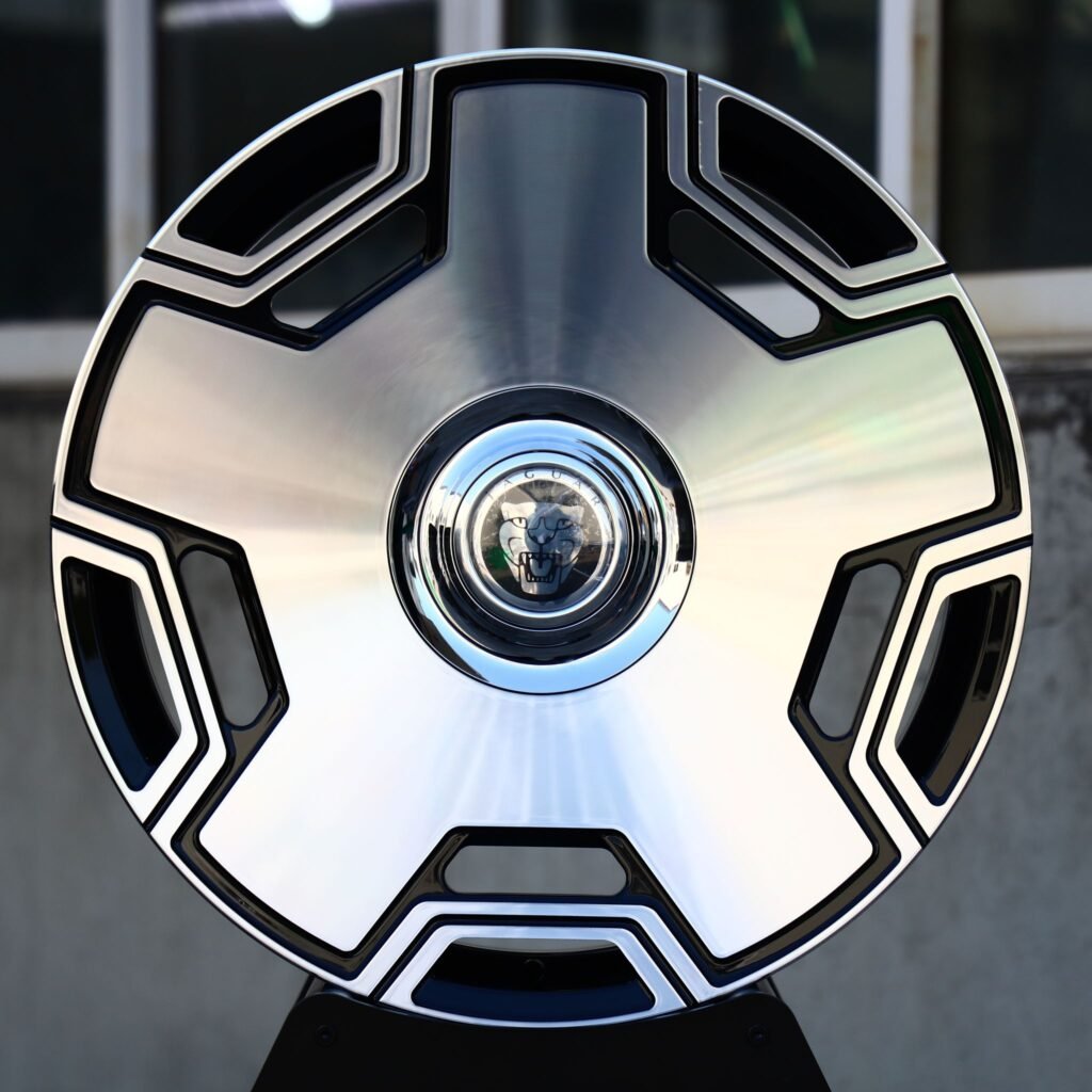 Jaguar F-Pace wheels – Gloss Black Machined Full-Face 5-Spoke (Jaguar OEM-Style), front view