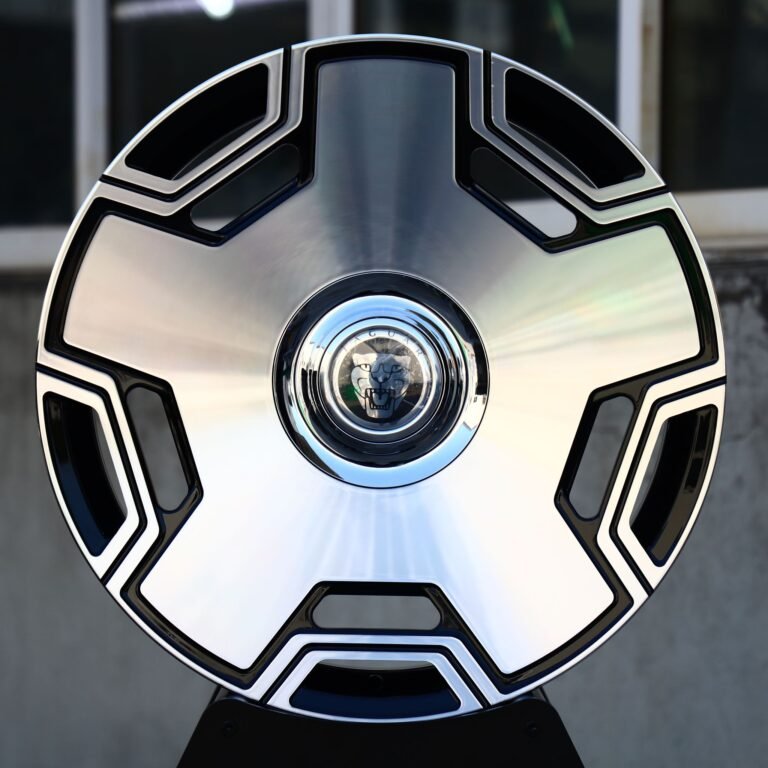 Jaguar F-Pace wheels – Gloss Black Machined Full-Face 5-Spoke (Jaguar OEM-Style), front view