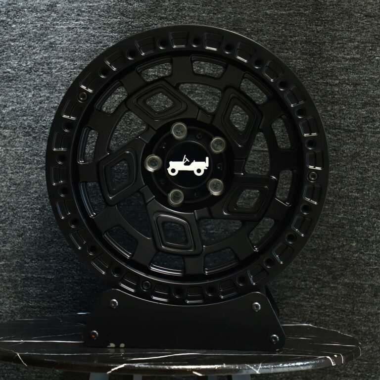 Jeep Grand Cherokee wheels – Gloss Black Double Ring Lip, front view