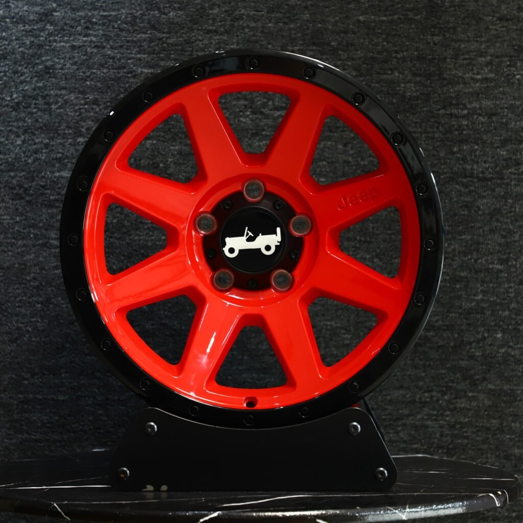 Jeep Style Red / Black Deep Lip Exposed Bolt Detail Forged Wheels - Jeep Grand Cherokee / Land Rover Discovery Fitment (5-Lug) Deep Dish forged wheel
