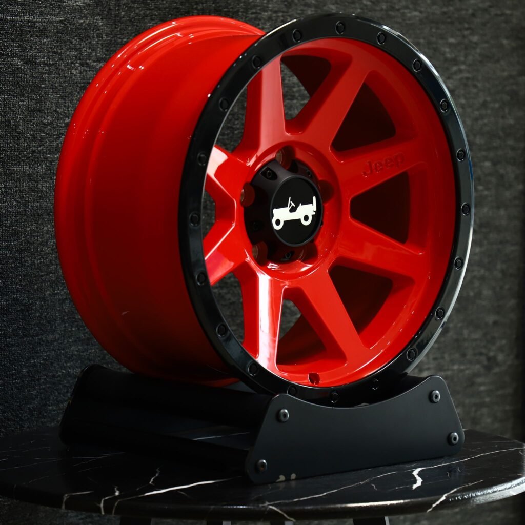 Jeep Style Red / Black Deep Lip Exposed Bolt Detail Forged Wheels - Jeep Grand Cherokee / Land Rover Discovery Fitment (5-Lug) view 2