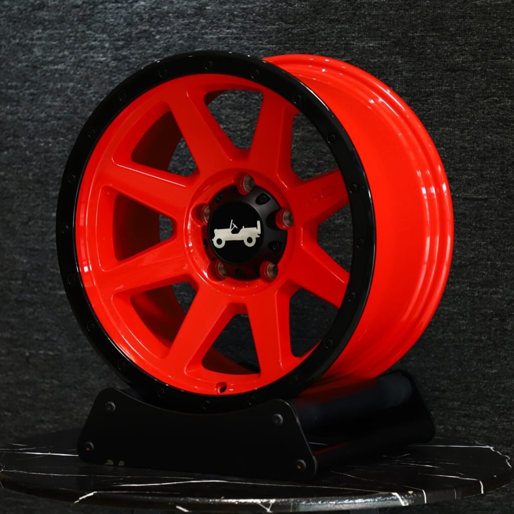 Jeep Style Red / Black Deep Lip Exposed Bolt Detail Forged Wheels - Jeep Grand Cherokee / Land Rover Discovery Fitment (5-Lug) view 3