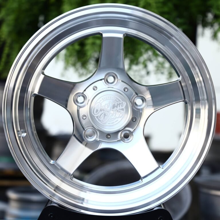 Jeep Wrangler wheels – Mirror Polished 5-Spoke Deep Lip, front view