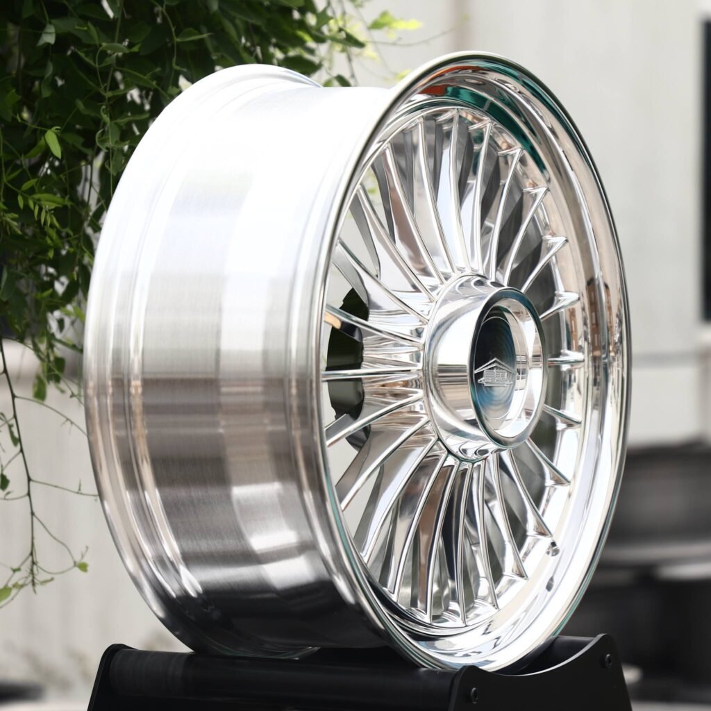 5x127 wheels – Mirror Polished Fine Multi-Spoke Deep Lip, side view