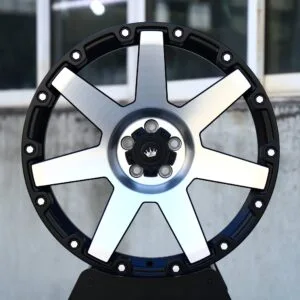 Jeep Wrangler / Grand Cherokee Off-Road Forged Wheels – Gloss Black Machined 7-Spoke Riveted (5-Lug)
