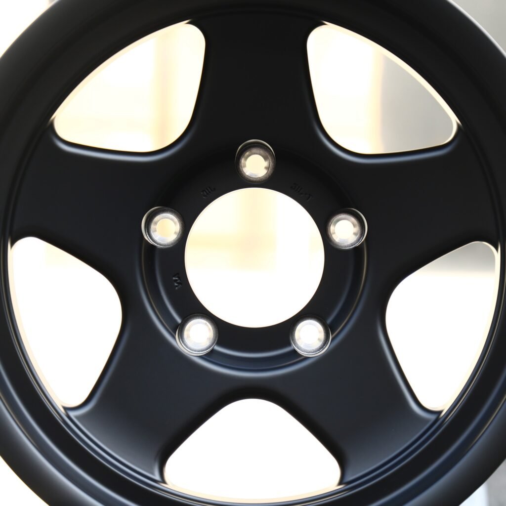 Jeep Grand Cherokee wheels – Matte Black 5-Spoke Deep Lip, angled view