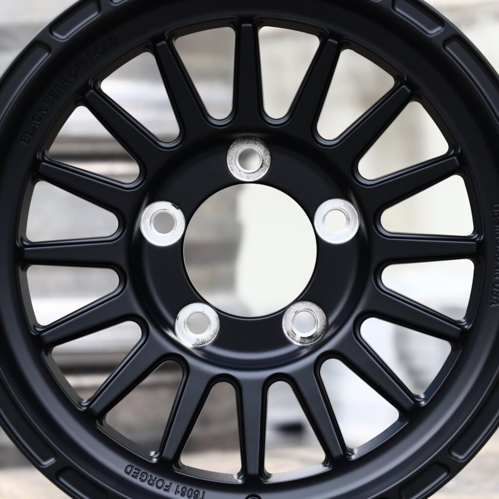 Jeep Grand Cherokee wheels – Matte Black Multi-Spoke Deep Lip, angled view