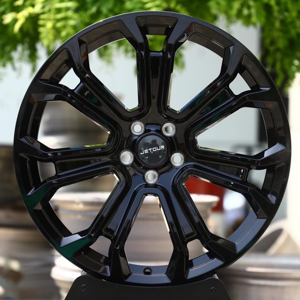 Jetour X70 wheels – Gloss Black 7 Twin-Spoke (Jetour OEM-Style), front view