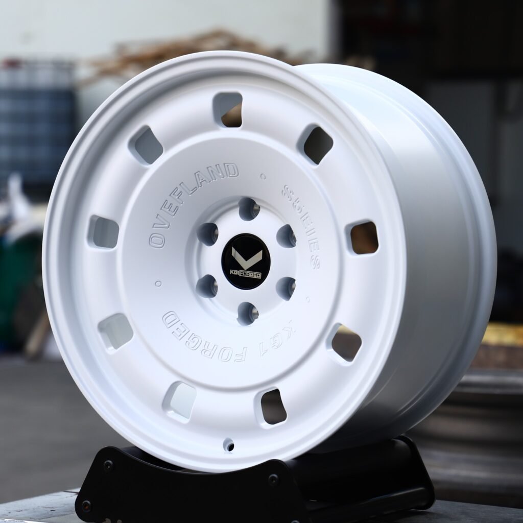 Ford F-150 wheels – KG1 Forged Gloss White Semi-Full-Face, front view