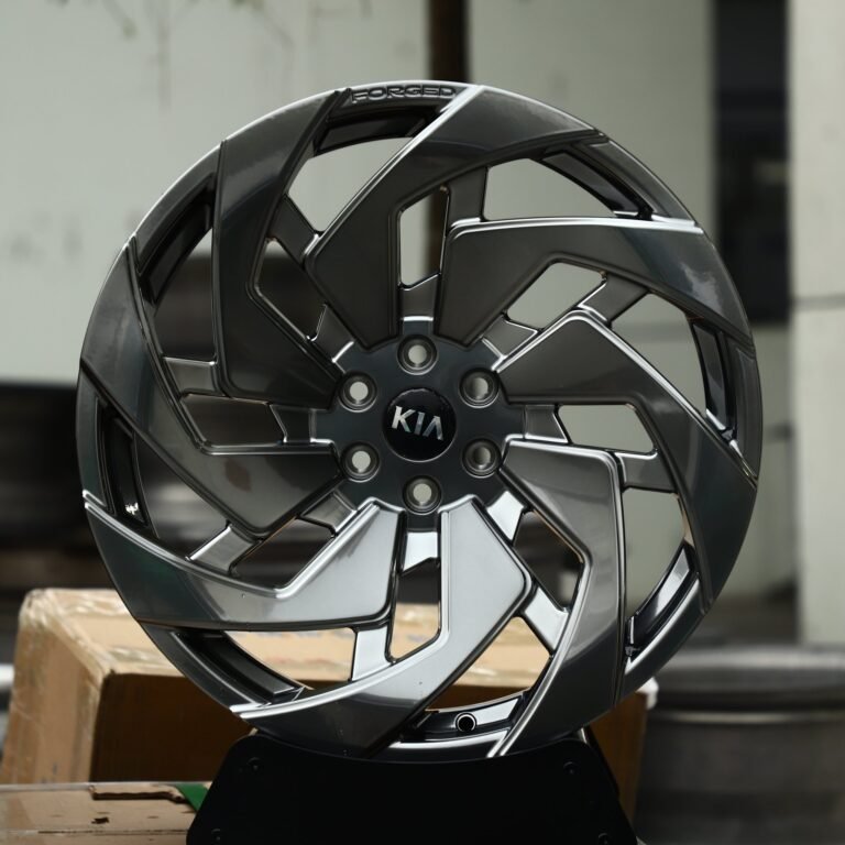 Kia Tasman wheels – Gunmetal Machined Turbine Directional (Kia OEM-Style), front view