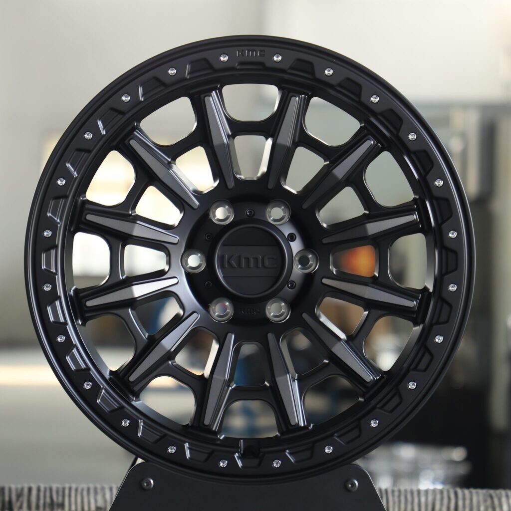 Toyota 4Runner wheels – KMC Custom Finish Riveted Double Ring Lip, front view