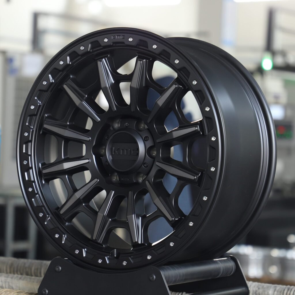 6x139.7 wheels – KMC Custom Finish Riveted Double Ring Lip, side view