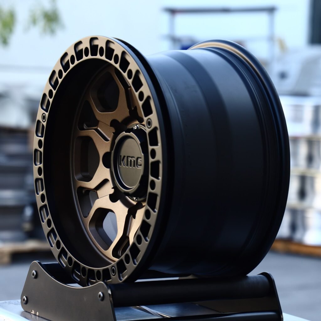 8x170 wheels – Bronze / Gloss Black 8-Spoke Beadlock (KMC-Style), side view