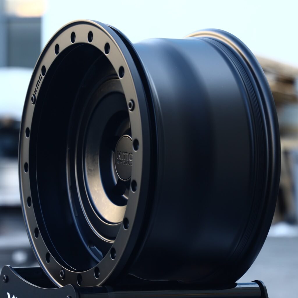 5x127 wheels – Matte Black Steelie-Style Dish Beadlock (KMC-Style), side view
