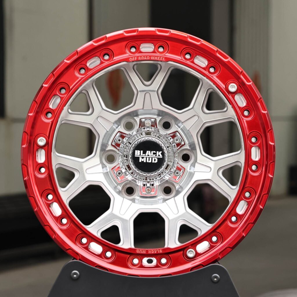 Toyota 4Runner wheels – KMC Transparent Red Custom Beadlock, front view