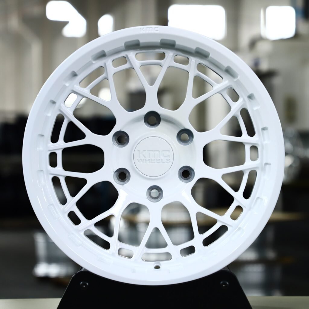 Ford F-150 wheels – KMC Wheels Gloss White Double-Ring, front view