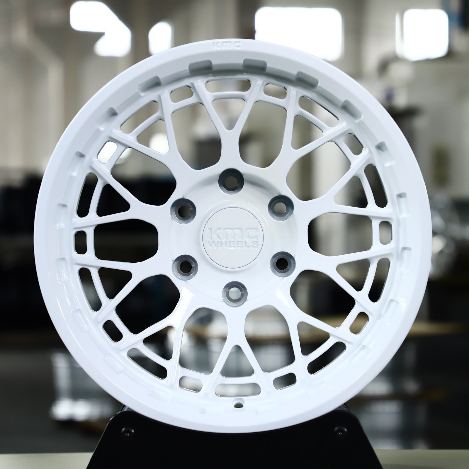 Ford F-150 wheels – KMC Wheels Gloss White Double-Ring, front view