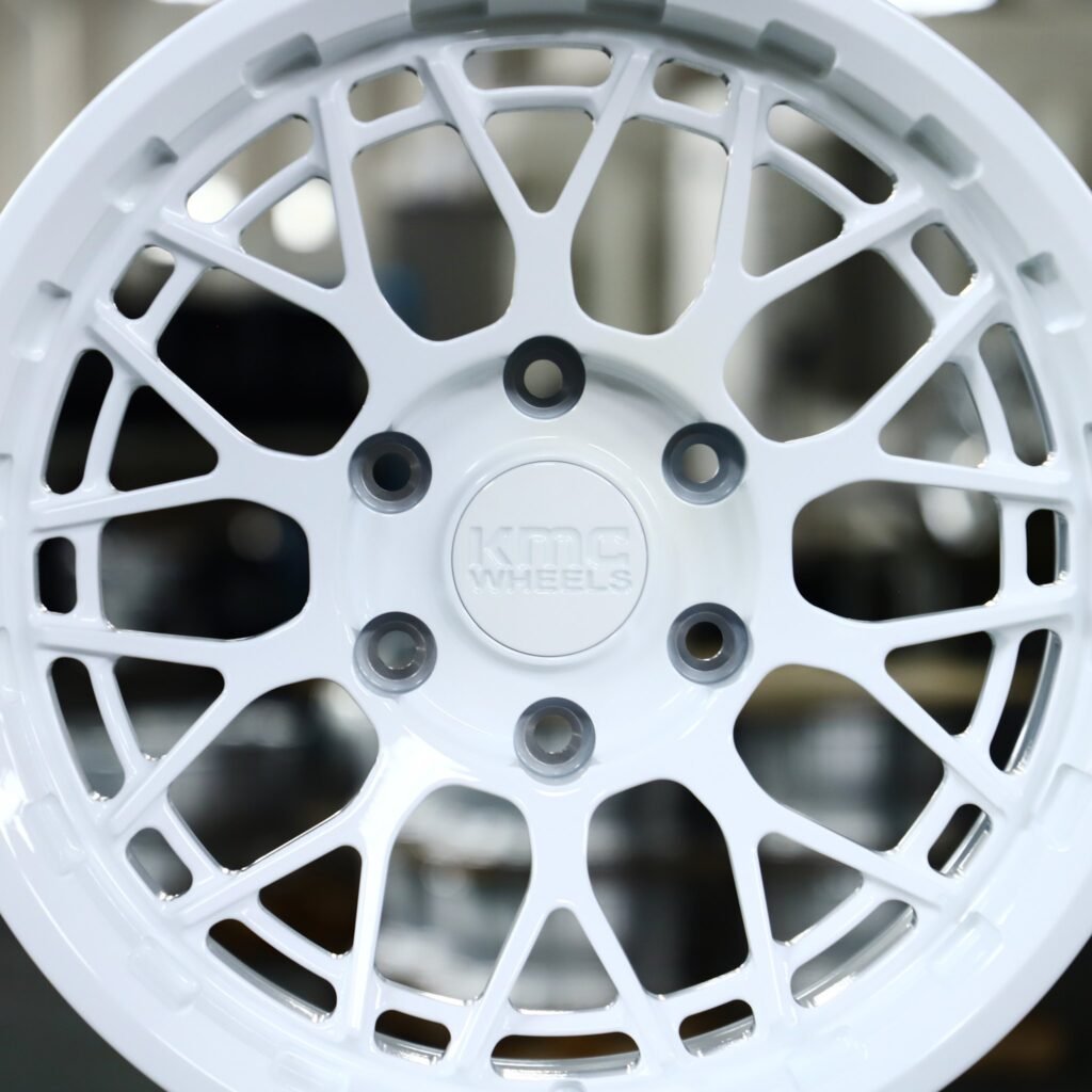 6x135 wheels – KMC Wheels Gloss White Double-Ring, side view