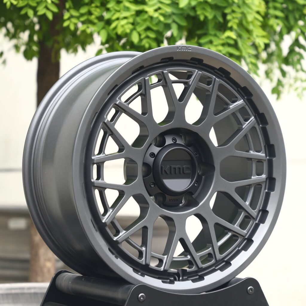 6x135 wheels – KMC Wheels Light Gunmetal Double-Ring, side view