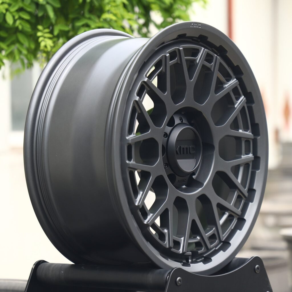 Toyota Tacoma wheels – KMC Wheels Light Gunmetal Double-Ring, lip and barrel detail